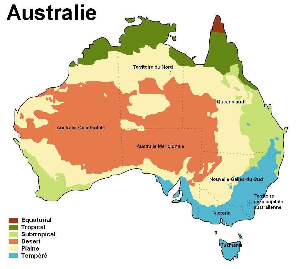 Climat En Australie Carte Du Climat En Australie