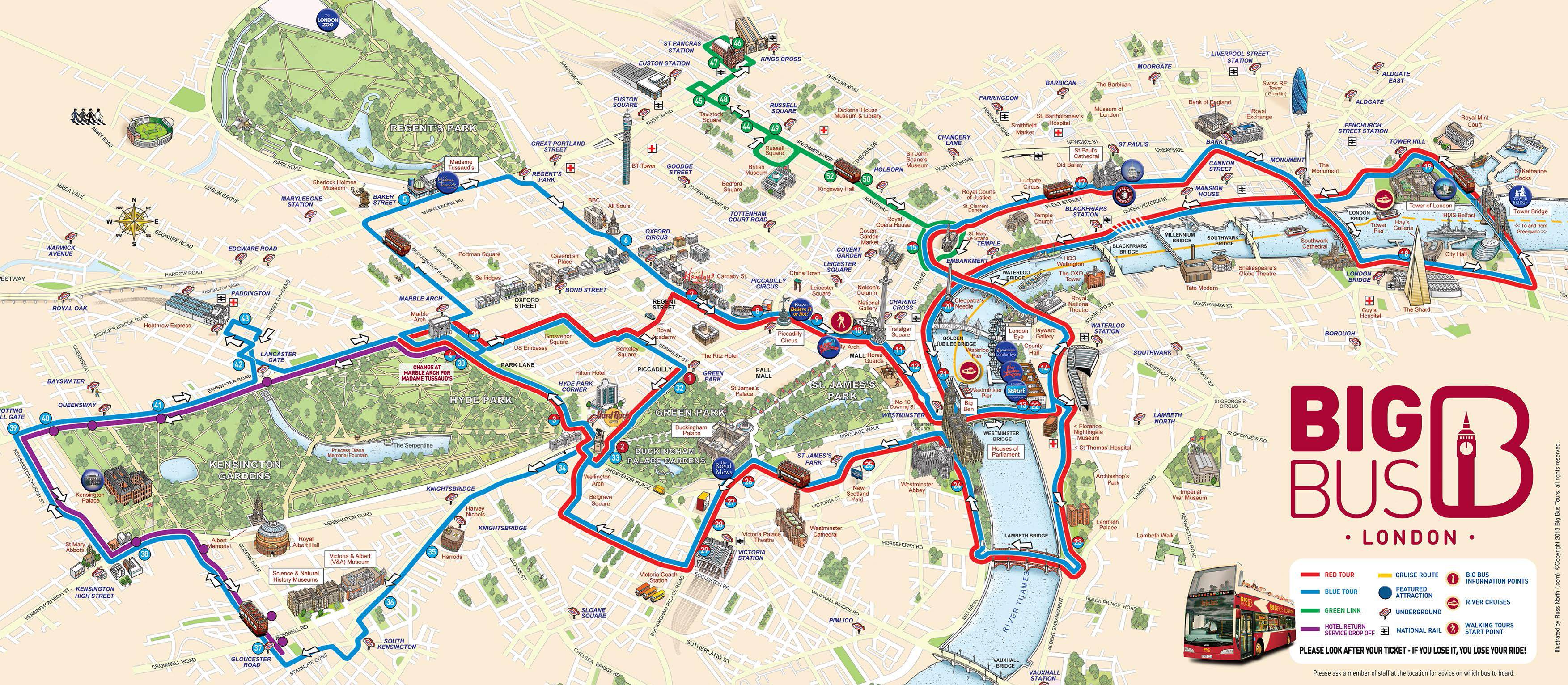 Carte de Londres - Touristique Carte de Londres - Touristique