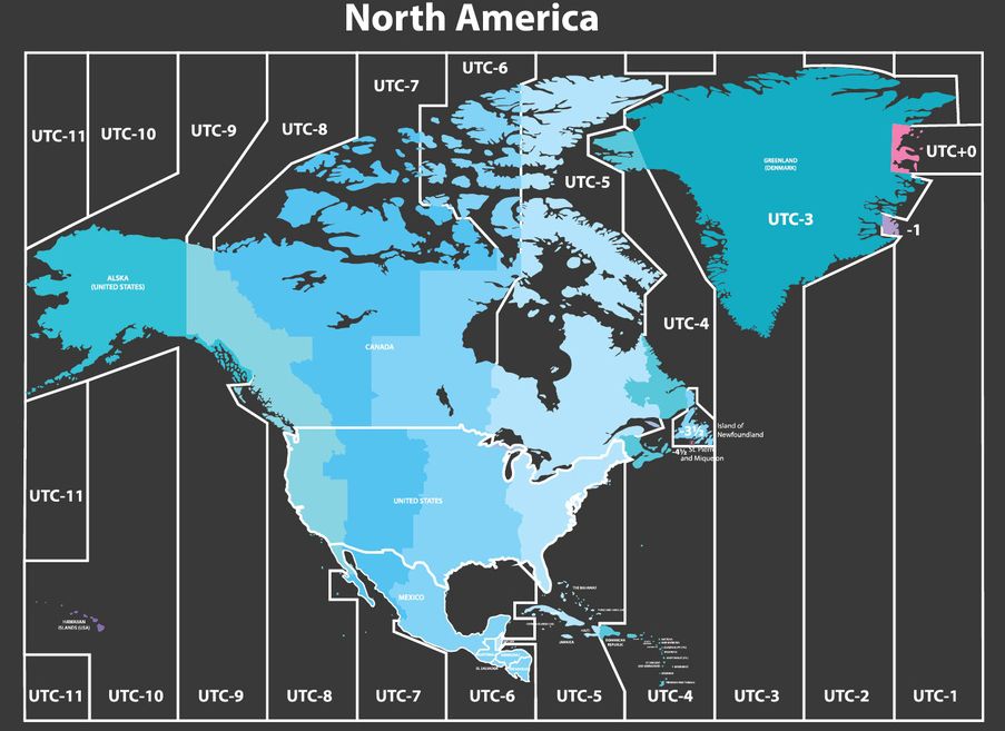 Fuseaux Horaires Dans Le Monde Carte Et Présentations Des