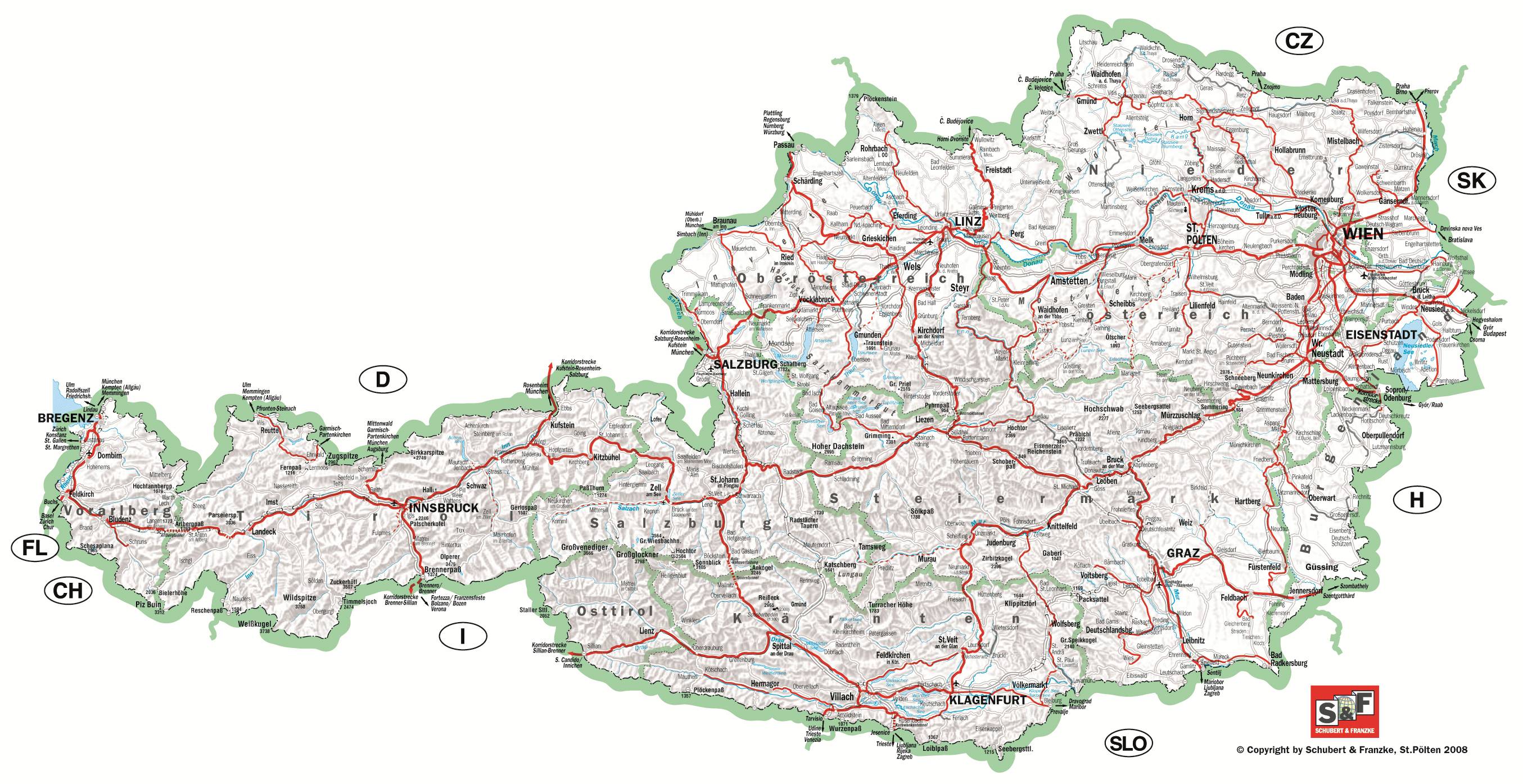 Carte de l'Autriche - Découvrir des cartes sur l'Autriche ...