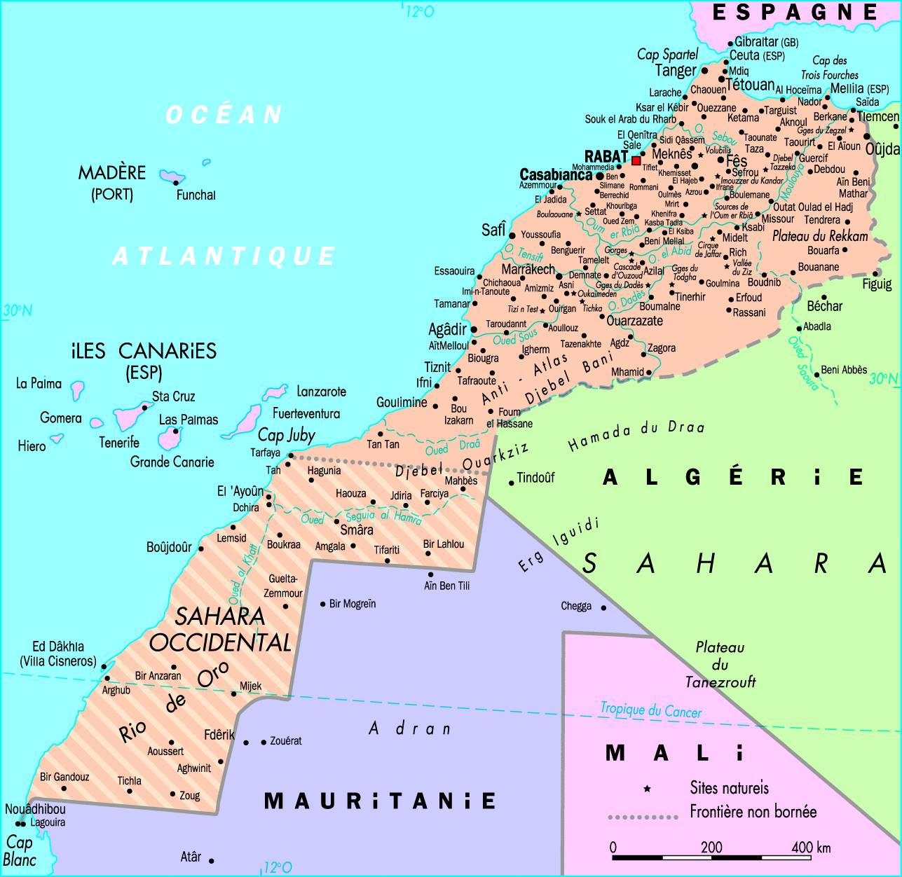 carte-maroc-nord-sud