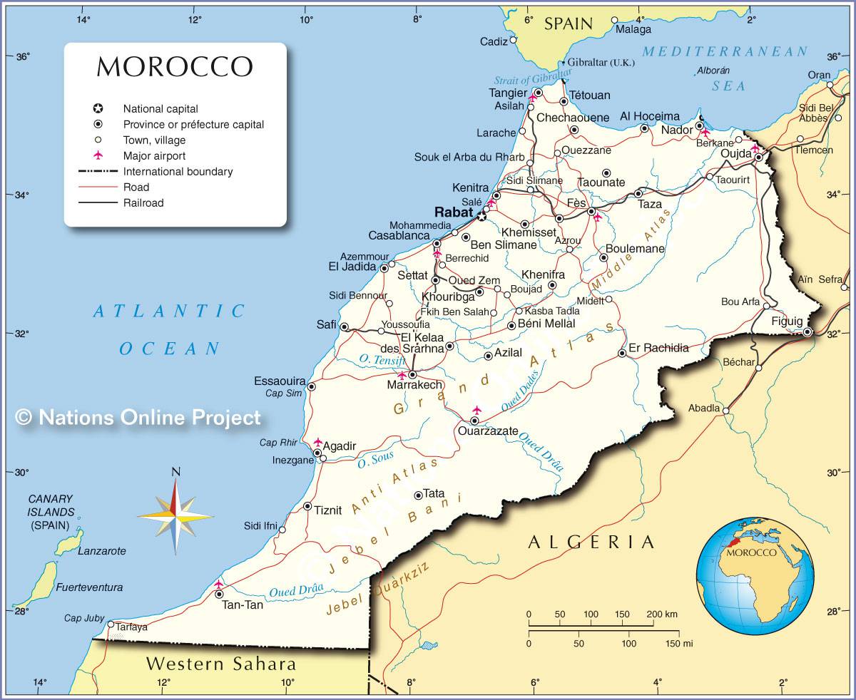 maroc carte détaillée