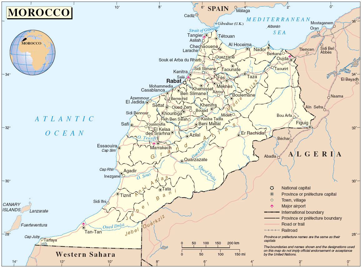 Carte politique du Maroc Carte politique du Maroc