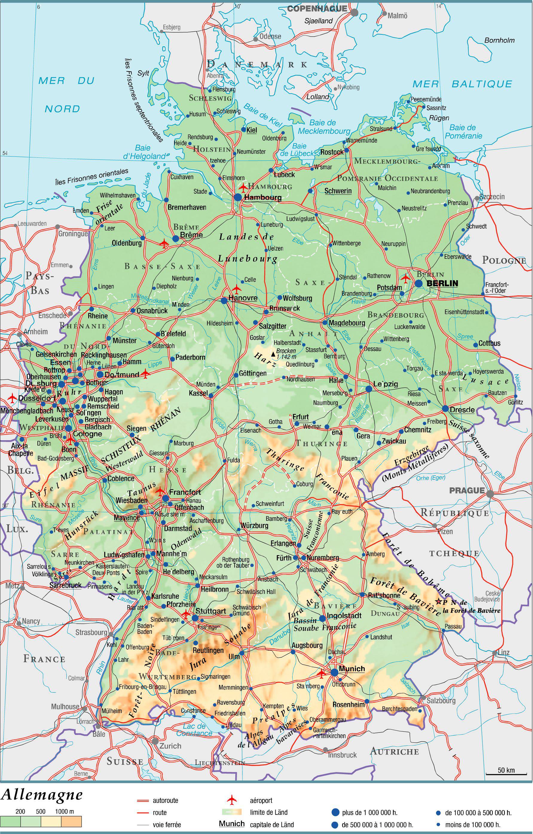 carte-detaillee-de-lallemagne