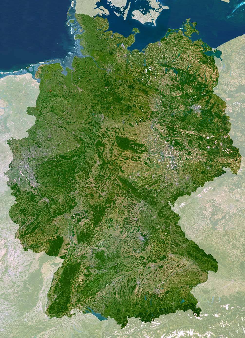 Carte satellite de l'Allemagne Carte satellite de l'Allemagne