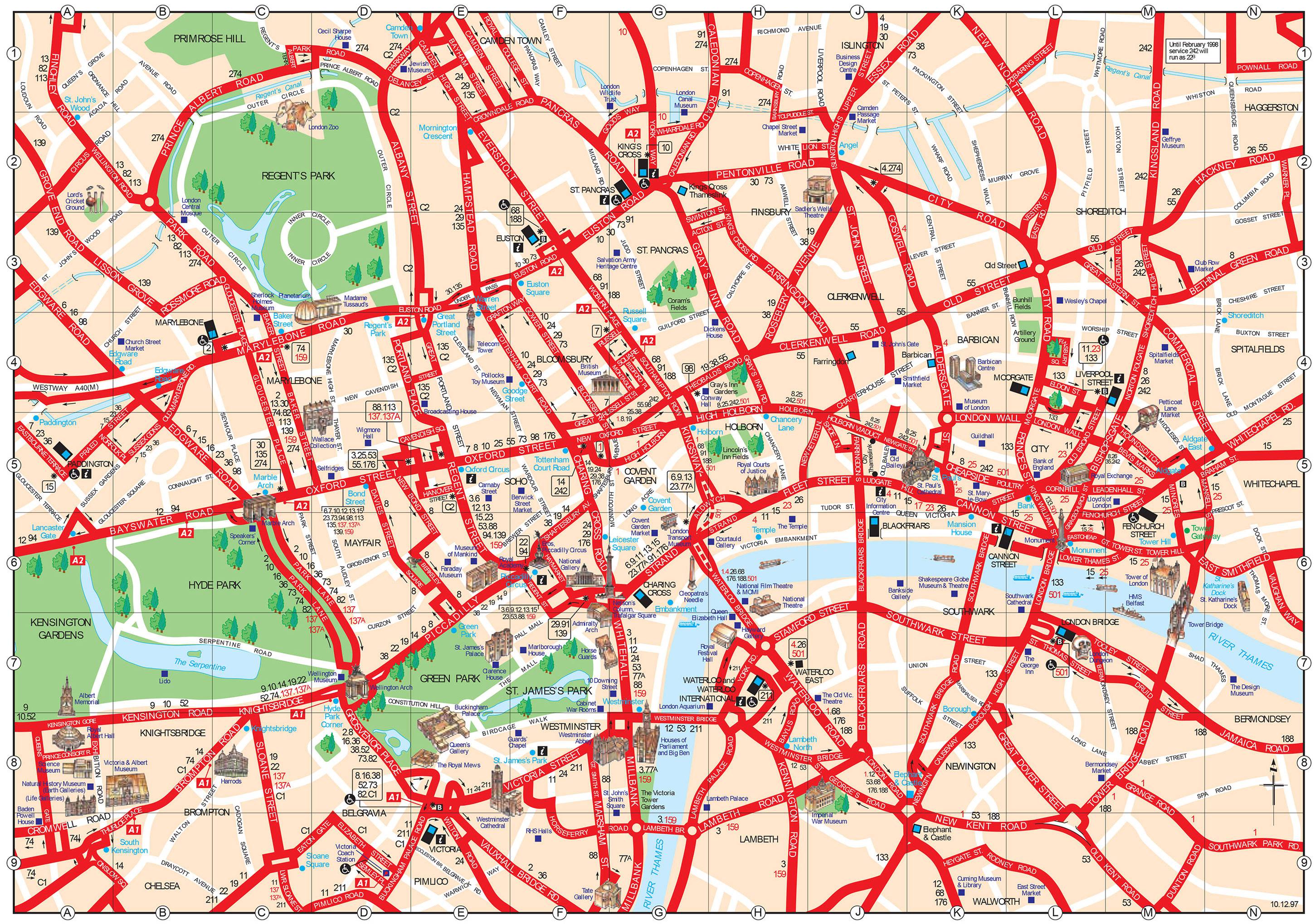 Carte de Londres Plusieurs cartes (touristiques, plan
