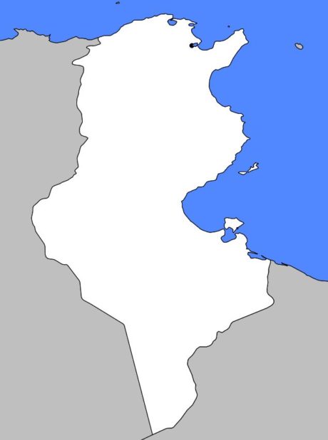 Carte vierge de la Tunisie