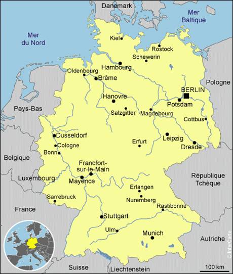 Carte Allemagne Montagne