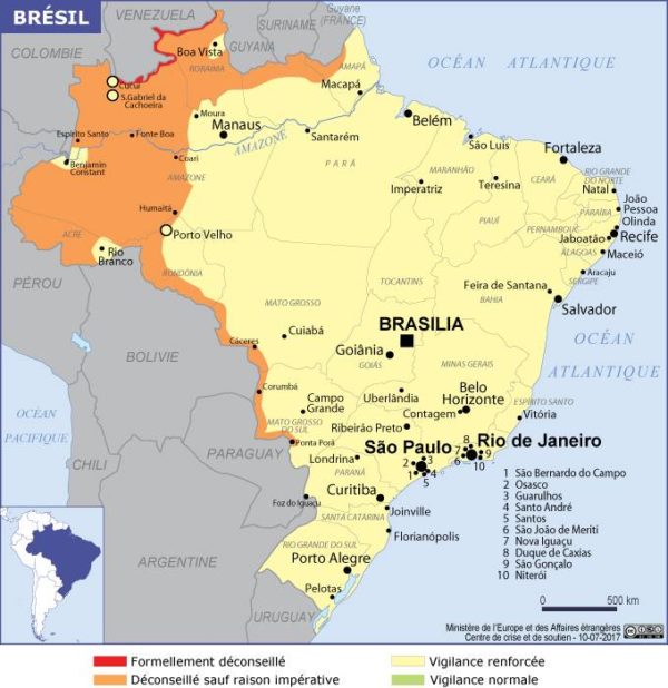 Carte des villes du Brésil