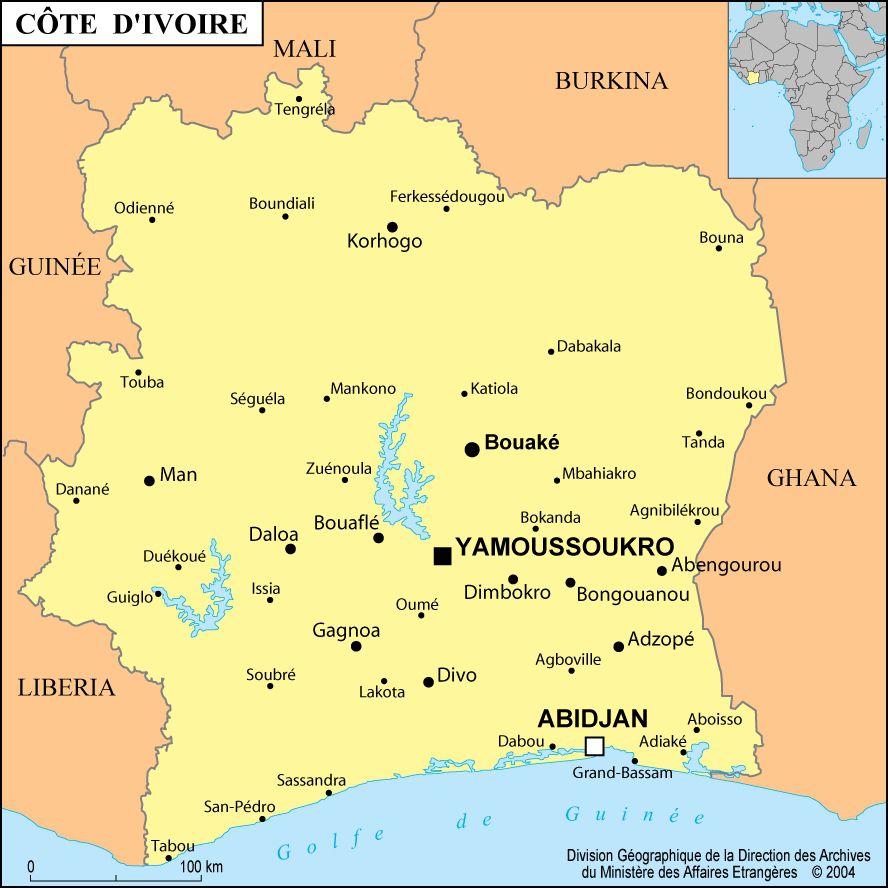 Côte d'Ivoire carte