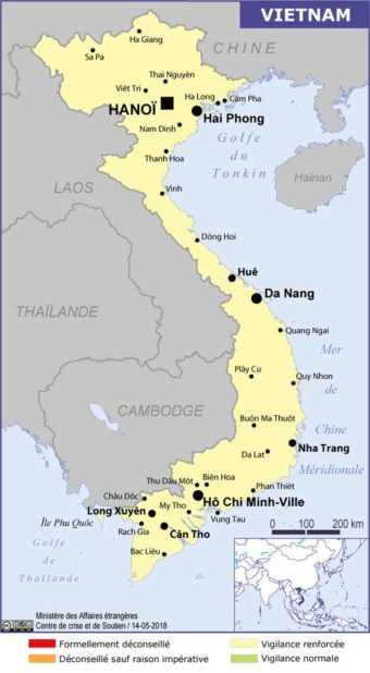 Carte des villes du Vietnam