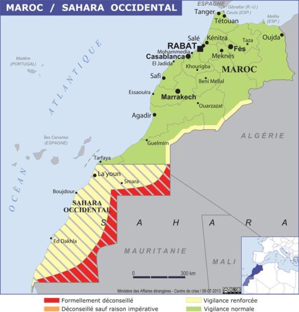 Carte des villes du Maroc
