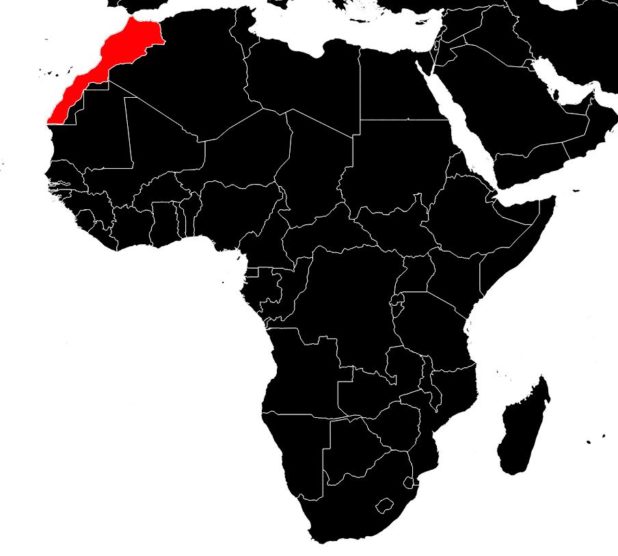 Maroc sur une carte d'Afrique