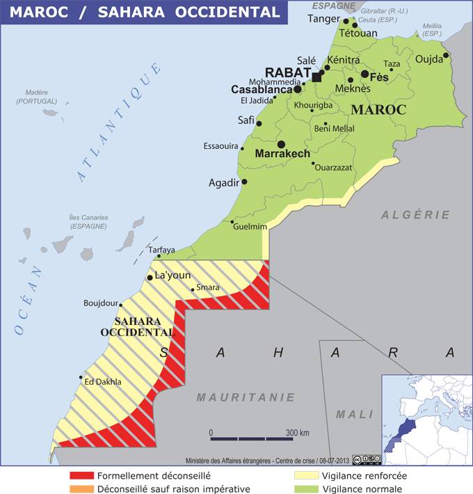 Carte routière dakhla