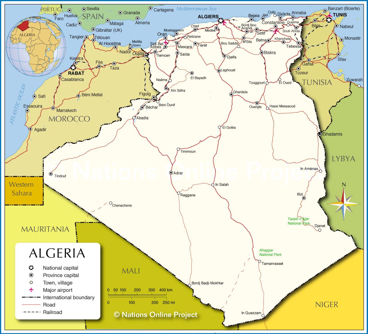 algerie carte des villes