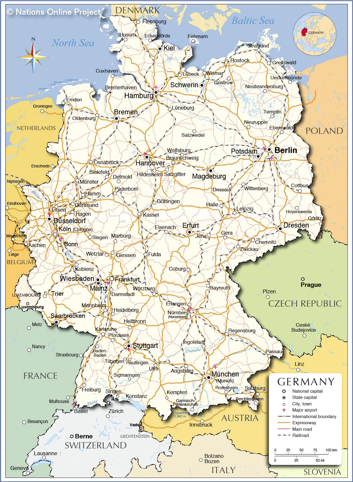 carte des villes allemandes