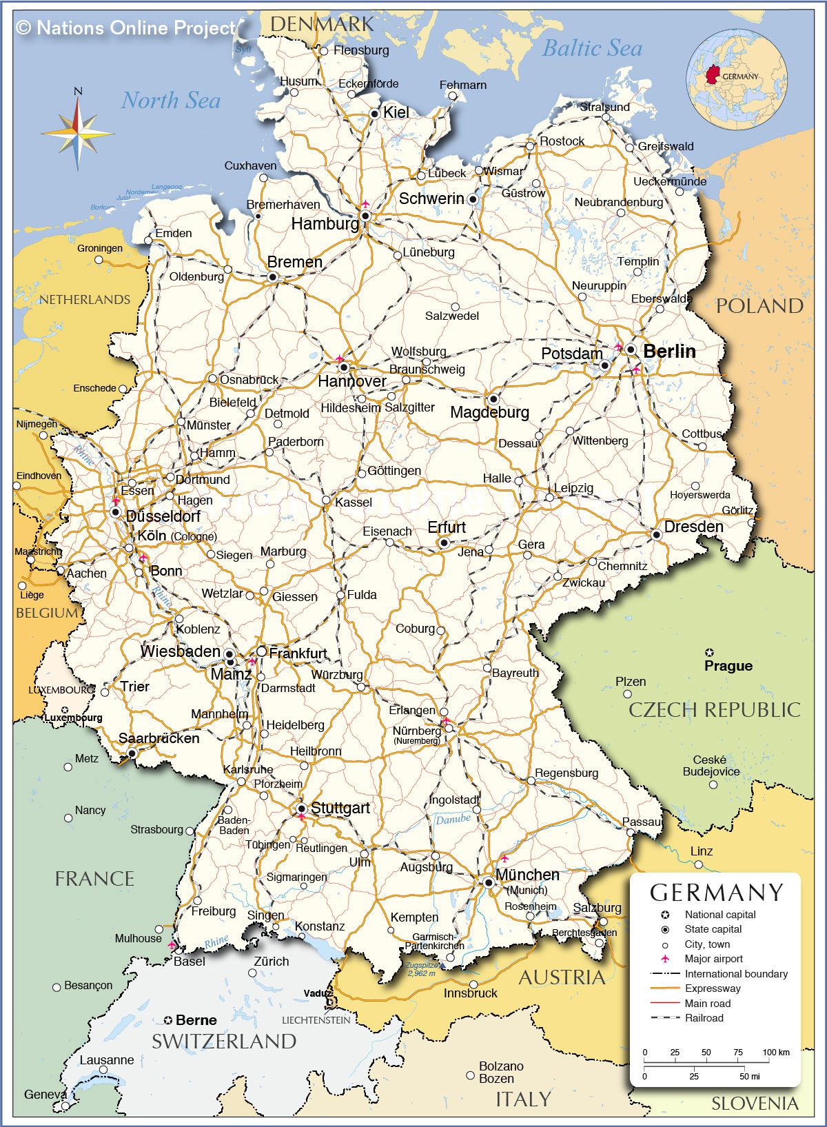 allemagne carte géographique