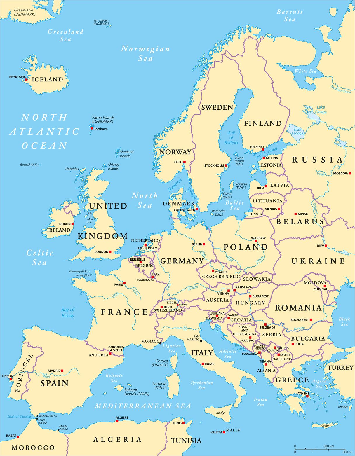 Autre carte de l'Europe