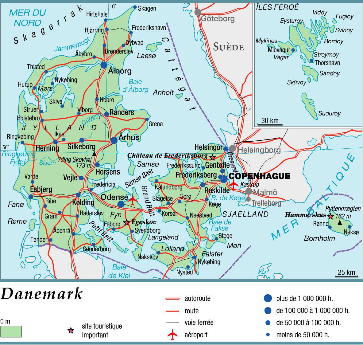 Carte administrative du Danemark Carte administrative du Danemark