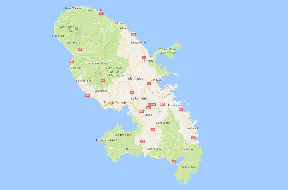 Carte De La Martinique Découvrir Les Villes Le Relief