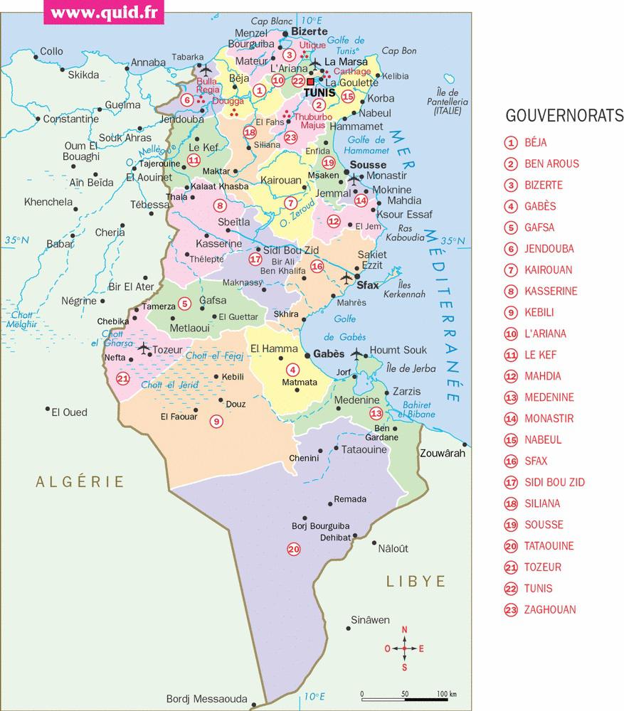 carte de tunisie - Image