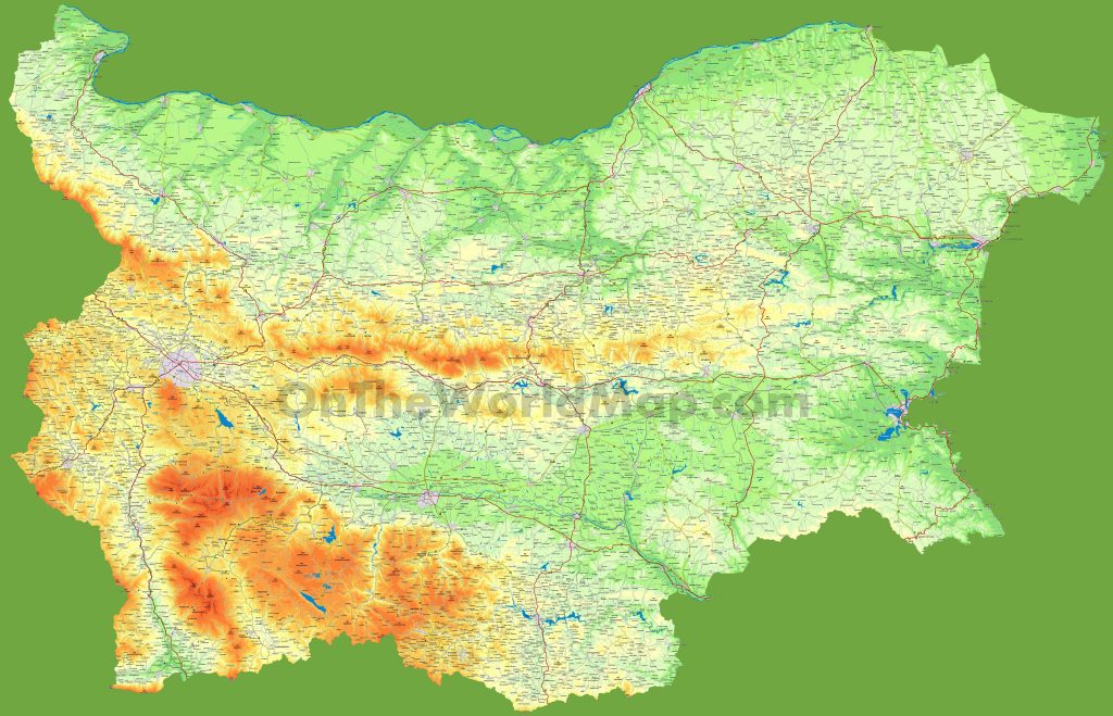 Carte détaillée de la Bulgarie Carte détaillée de la Bulgarie