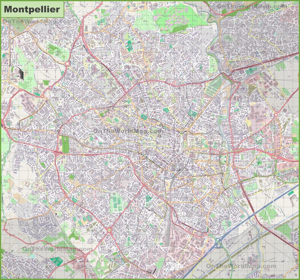 Carte détaillée de Montpellier Carte détaillée de Montpellier