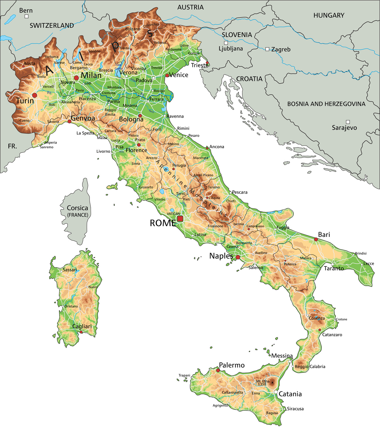 carte nord ouest italie