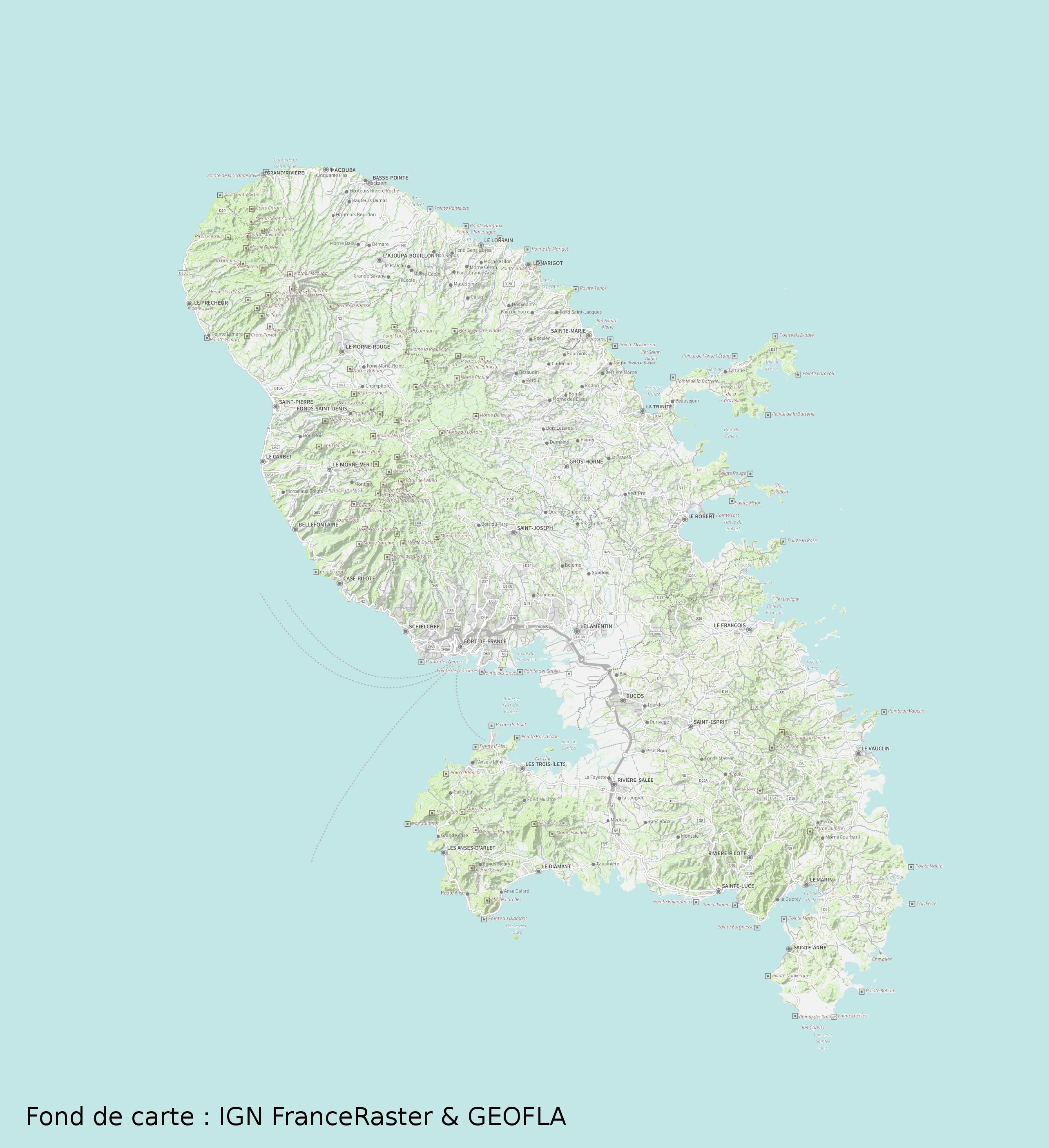 forêt carte martinique