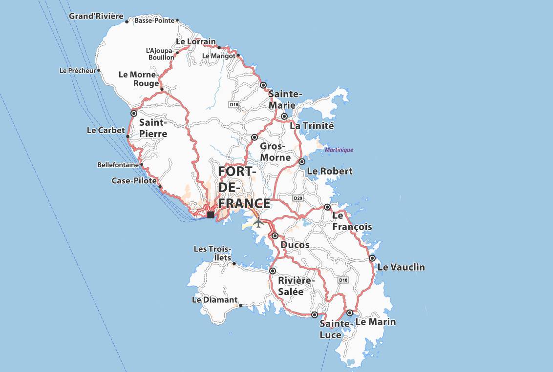 Carte De La Martinique Découvrir Les Villes Le Relief