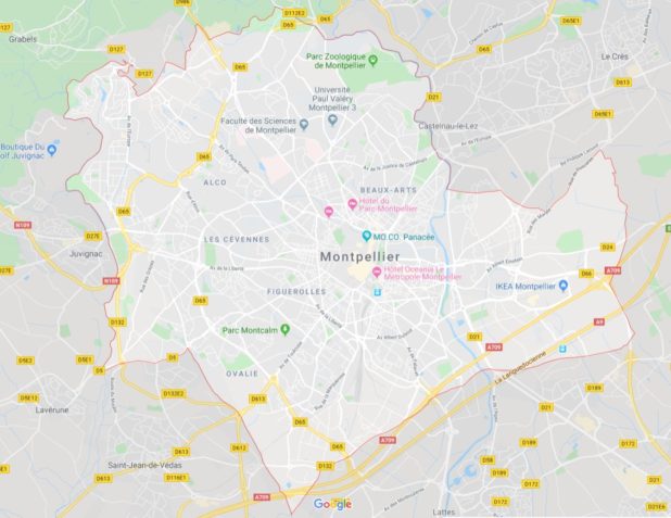 Carte de Montpellier