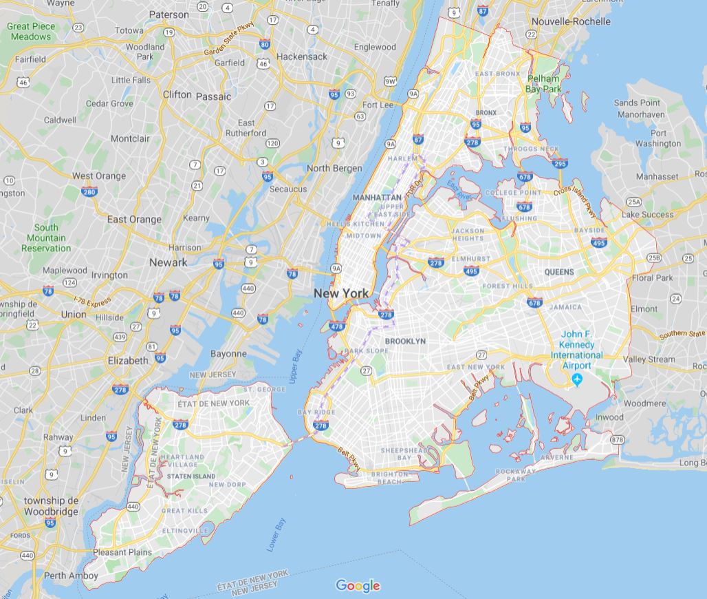 Carte De New York Cartes Et Plans Des Bus Métro Sites