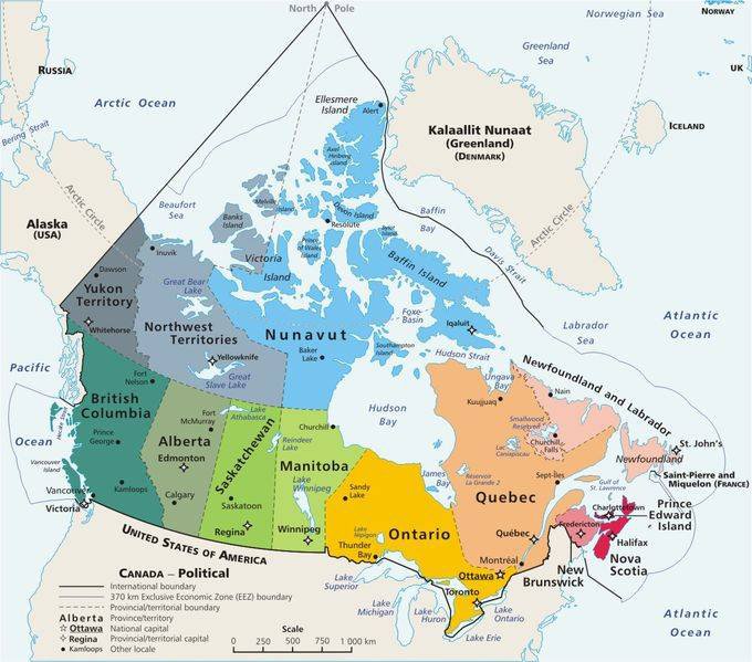 Carte politique du Canada Carte politique du Canada
