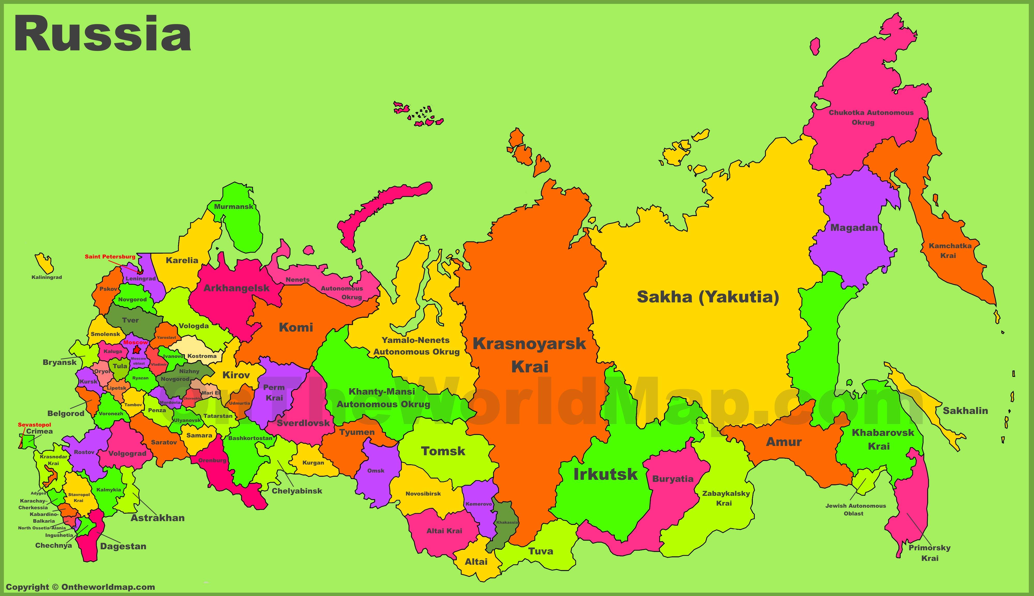 Карта россии с границами областей 2024. Карта России с регионами на английском языке. Карта России с областями Федерации. Карта областей России по областям. Карта России по регионам.