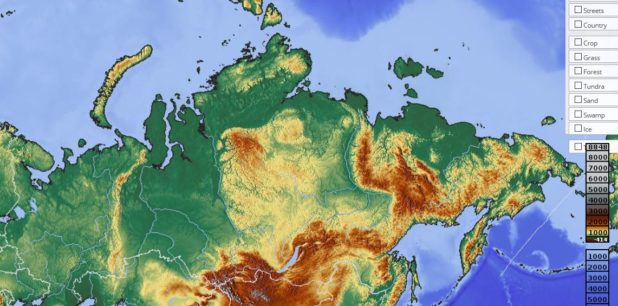 Carte du relief de la Russie