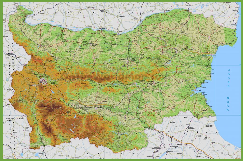 Carte routière de la Bulgarie Carte routière de la Bulgarie