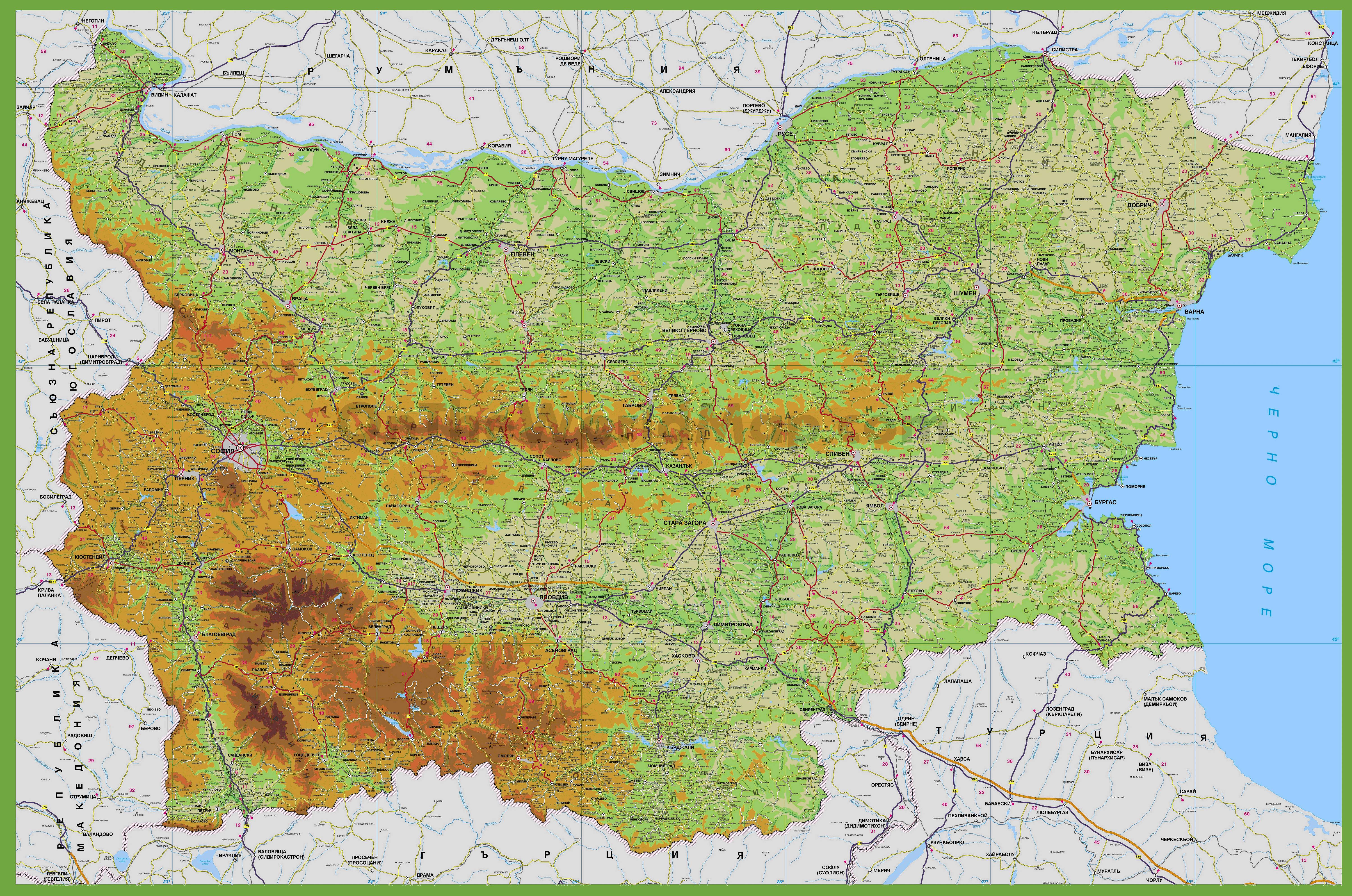 Villes Mer Noire Bulgarie Carte Villes Mer Noire Bulgarie Carte