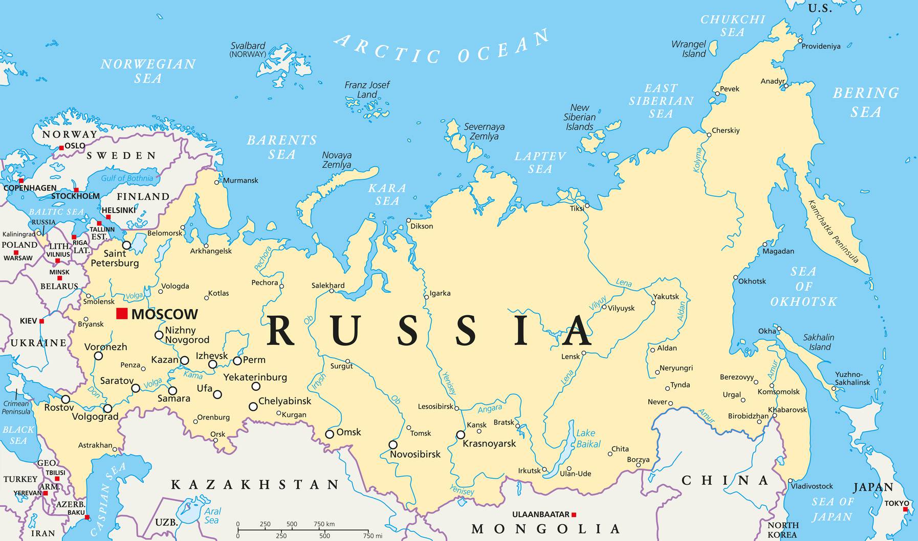 carte geographique de la russie