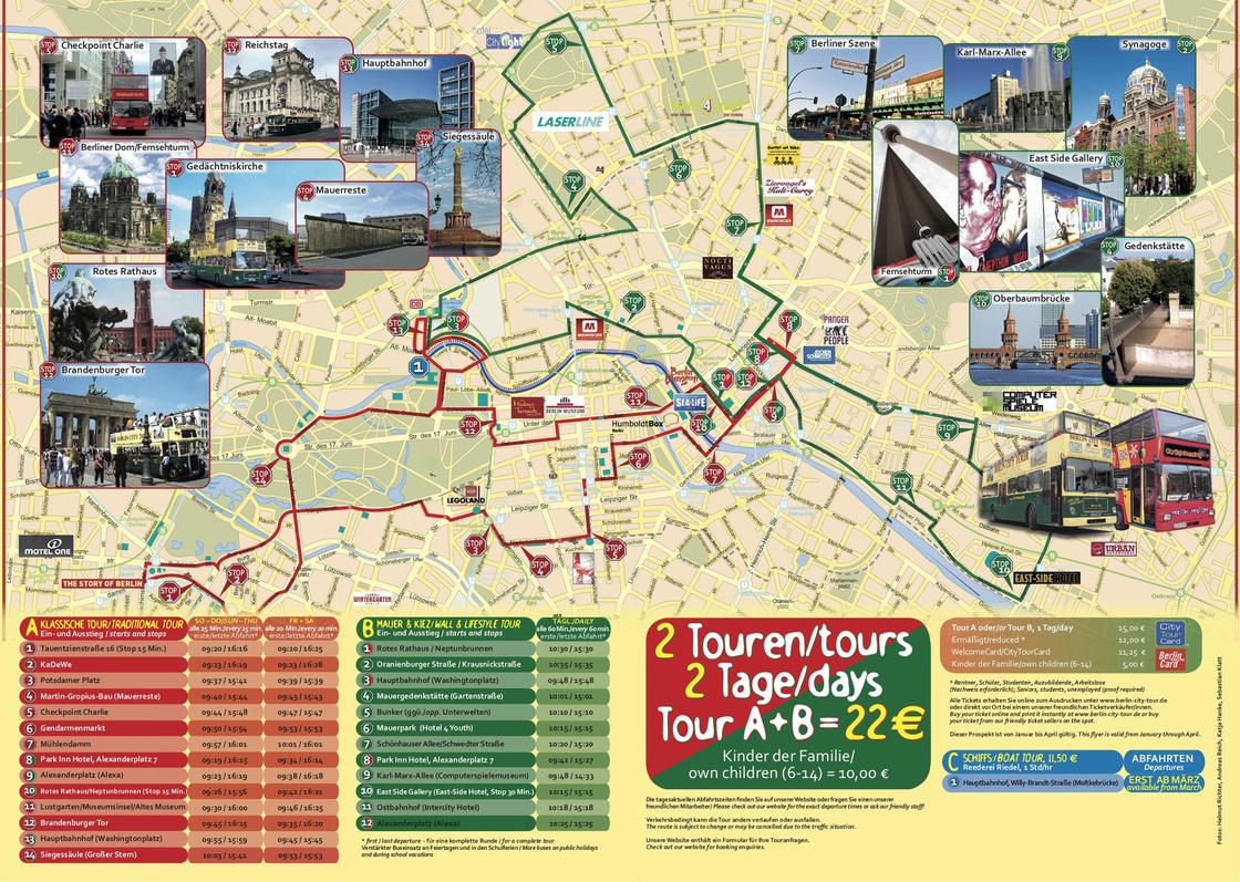 Carte des sites touristiques de Berlin Carte des sites touristiques de Berlin