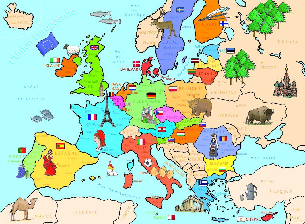 Carte de l'Europe - Cartes reliefs