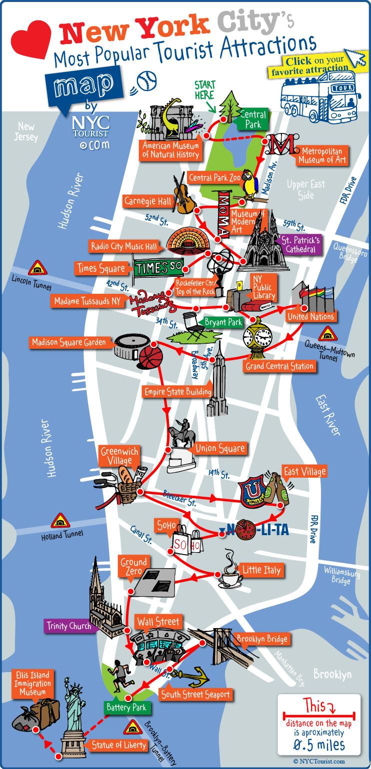 Carte touristique de New York Carte touristique de New York