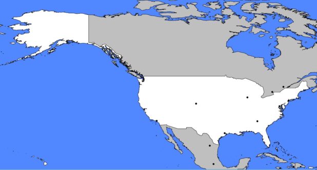 Carte vierge des USA (États-Unis)