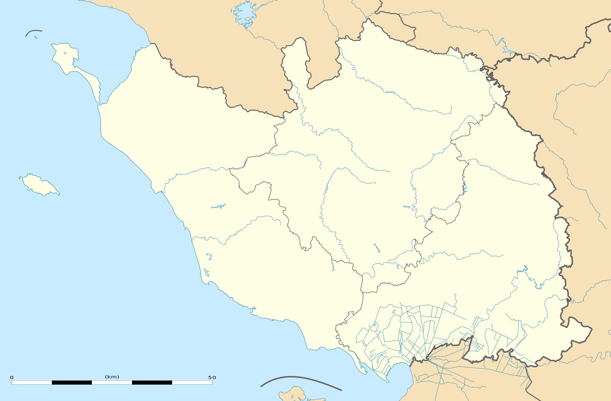 Carte vierge de la Vendée Carte vierge de la Vendée