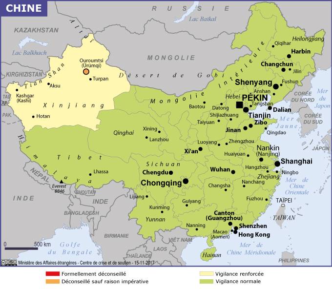 villes chinoises carte