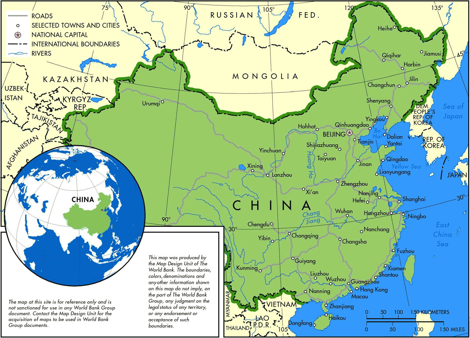 Carte des villes en Chine Carte des villes en Chine