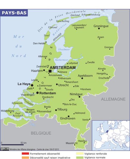 Carte des villes des Pays-Bas