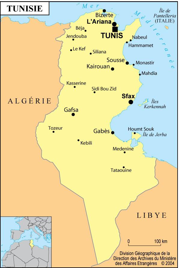 carte de la tunisie - Image