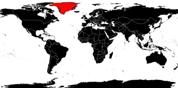 Danemark sur une carte du monde