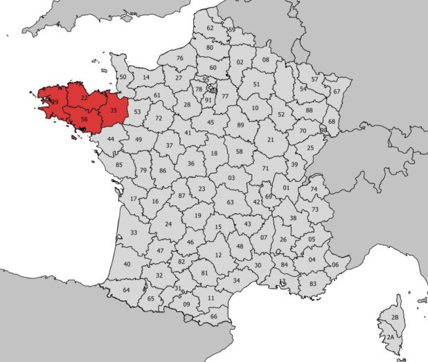 Emplacement et délimitation de la Bretagne en France