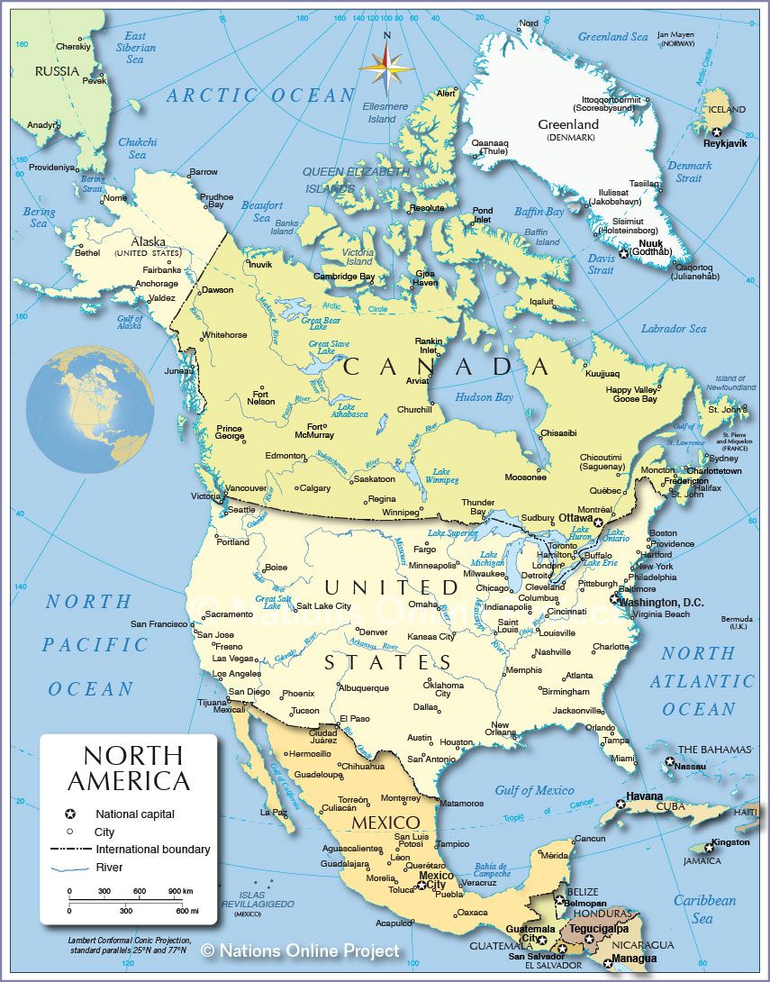 usa carte amérique du nord